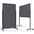 Tableau de présentation mobile Magnetoplan VarioPin Black, format portrait/paysage, utilisable des deux côtés, L 1000 x H 1800 mm, feutre/aluminium, gris/noir