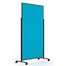 Tableau de présentation mobile Magnetoplan VarioPin Black, format portrait/paysage, utilisable des deux côtés, L 1000 x H 1800 mm, feutre/aluminium, turquoise/noir