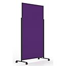 Tableau de présentation mobile Magnetoplan VarioPin Black, format portrait/paysage, utilisable des deux côtés, L 1000 x H 1800 mm, feutre/aluminium, violet/noir