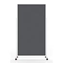 Tableau de présentation mobile Magnetoplan VarioPin White, format portrait/paysage, utilisable des deux côtés, L 1000 x H 1800 mm, feutre/aluminium, gris/blanc