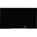 Tableau en verre Diamond Nobo, magnétique, attachable, noir, 1000 x 560