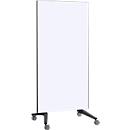 Tableau mobile en verre Legamaster, blanc, magnétique, utilisable des deux côtés, L 900 x H 1750 mm