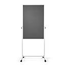 Tableau multifonction/surface feutre Magnetoplan, mobile, 3 en 1, l. 750 x P 1200 mm, gris