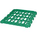 Tablette, plastique, pour roll conteneur à 4 côtés, vert (RAL 6024)