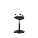 Tabouret assis/debout ROVO SOLO, avec anneau d'assise, similicuir, noir/noir