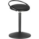 Tabouret assis/debout ROVO SOLO, avec anneau d'assise, tissage 3D polyamide, noir/noir
