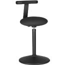 Tabouret assis/debout ROVO SOLO, avec monopad, tissage 3D polyamide, noir/noir