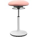 Tabouret d'assise/de sol Topstar BBT-Coach, assise pivotante, pied en polyuréthane thermoplastique (TPU), hauteur d'assise 520-720 mm, rose/blanc