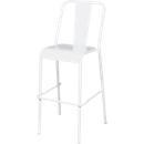 Tabouret de bar Paperflow ARTY, dossier, empilable, traité anti-UV, assise perforée, L 385 x P 400 x H 760 mm, acier galvanisé, blanc/blanc, 2 pièces