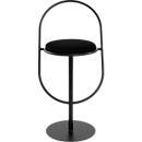 Tabouret de bar Paperflow Saturne, avec dossier, hauteur d'assise 765 mm, rembourré, 100 % recyclable, revêtement velours noir, piétement noir