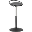 Tabouret de bar ROVO SOLO avec anneau, tissage 3D, noir/gris