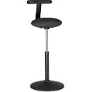 Tabouret de bar ROVO SOLO avec Monopad, similicuir, noir/noir, tissage 3D, noir/noir