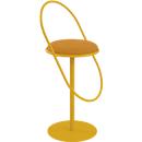 Tabouret de bar Saturne Meet by Paperflow - avec dossier - hauteur d'assise 765 mm - rembourré 100 % recyclable - tube d'acier safran - similicuir safran