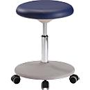 Tabouret de laboratoire Labster 9107, similicuir, skai bleu