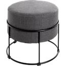 Tabouret HAKU, rembourré, L 480 x P 480 x H 430 mm, tissu et acier, anthracite-noir