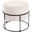 Tabouret HAKU, rembourré, L 480 x P 480 x H 430 mm, tissu et acier, beige crème-noir