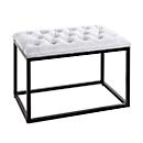Tabouret HAKU, rembourré, L 600 x P 400 x H 450 mm, tissu imitation cuir et acier, gris-noir