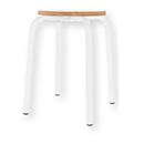 Tabouret PARIS, empilable, châssis tubulaire rond, Ø 330 x P 330 x H 460 mm, blanc/blanc