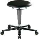 Tabouret pivotant ESD, similicuir, avec roulettes, noir