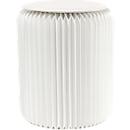 Tabouret pliable Paperflow, carton alvéolé, coussin d'assise en similicuir, Ø 300 mm x H 420 mm, jusqu'à 300 kg, blanc