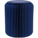 Tabouret pliable Paperflow, carton alvéolé, coussin d'assise en similicuir, Ø 300 mm x H 420 mm, jusqu'à 300 kg, bleu