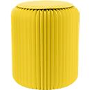 Tabouret pliable Paperflow, carton alvéolé, coussin d'assise en similicuir, Ø 300 mm x H 420 mm, jusqu'à 300 kg, jaune