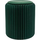 Tabouret pliable Paperflow, carton alvéolé, coussin d'assise en similicuir, Ø 300 mm x H 420 mm, jusqu'à 300 kg, vert