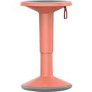 Tabouret réglable en hauteur UPis1, Ø 330 x H 450 - 630 mm, orange saumon