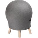 Tabouret Sitness Alpine, avec ballon de gymnastique intégré, revêtement 75 % laine vierge, gris clair