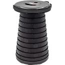 Tabouret télescopique WEDO® SITTOGO®NXT, pliable, réglable en hauteur, avec sangle, jusqu'à 150 kg, plastique ABS, noir