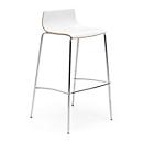 Taburete de bar Leyform My Stool, apilable hasta 3 piezas, ancho 470 x fondo 510 x alto 740 mm, madera y acero, laminado blanco mate, 3 piezas