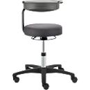 Taburete giratorio TEC basic IS 1999, regulable en altura, con reposabrazos, ergonom. asiento acolchado, gris platino