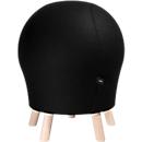 Taburete Sitness Alpine, con pelota de gimnástica integrada, tapizado 75% lana virgen, negro