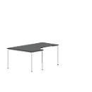 Tafel in vrije vorm NEVADA, B 1800 x D 1200/800 x H 740 mm, rond, donkergrijs/wit 
