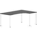 Tafel in vrije vorm NEVADA, B 1800 x D 1200/800 x H 740 mm, vierkant, donkergrijs/wit 