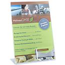 Tafelstandaards van acryl, met visitekaartjeshouder