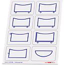 Taktische Zeichen Taktifol Fahrzeuge, rechteckig, selbsthaftend, beschriftbar, trocken abwischbar, L 46 x B 32 mm, blau, 8 Zeichen