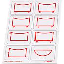 Taktische Zeichen Taktifol Fahrzeuge, rechteckig, selbsthaftend, beschriftbar, trocken abwischbar, L 46 x B 32 mm, rot, 8 Zeichen