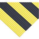 Tapis chemin ergonomique, à la découpe, 1000 mm de large, noir/jaune