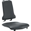 Tapizado de sustitución Sintec, con apoyo lumbar, cuero sintético, Stamskin Top negro