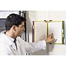 Tarifold Sichttafelsystem, Wandhalter, Metall + Sichttafeln, PVC, für DIN A4, 10 Stück, farbsortiert