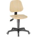 Task swivel chair 9653, beech laminate, castors, natural lacquered