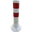 Temka Flexipost barrier post, TPE, self-erecting, retroreflective, H 450 mm, white/red 