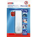 tesa® Klebehaken Extra Large, selbstklebend, 3 kg Haltekraft, wiederverwendbar, weiss, Rechteck