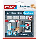 tesa® Powerstrips CLICK MEDIUM, 5.4 kg, 16 x 2 stroken multipack, zelfklevend, voor wandmontage