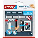 tesa® Powerstrips CLICK SMALL, 1.8 kg, 4 x 2 stroken, zelfklevend, ideaal voor kleine decoratieve voorwerpen
