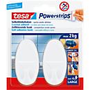 tesa Powerstrips Haken Large, oval, weiß