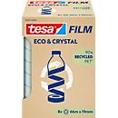 tesafilm® eco &amp; crystal Ruban adhésif, transparent, résistant à la déchirure, L 66 m x l 19 mm, 8 rouleaux