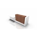 Theke Spezia, Ablage, rechts, B 3060 x T 1125 x H 1130 mm, weiß/Nuss Canaletto
