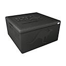 Thermobox Kängabox® Easy S, Volumen 32 l, Tragegriffe, stapelbar, mit Deckel, wiederverwendbar, L 410 x B 410 x H 330 mm, EPP, schwarz